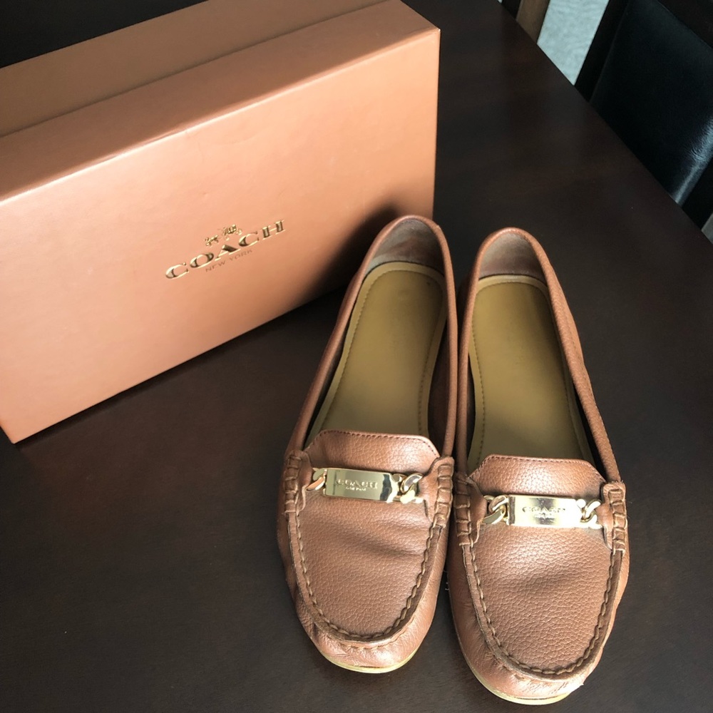 Coach leather loafers in Saddle.